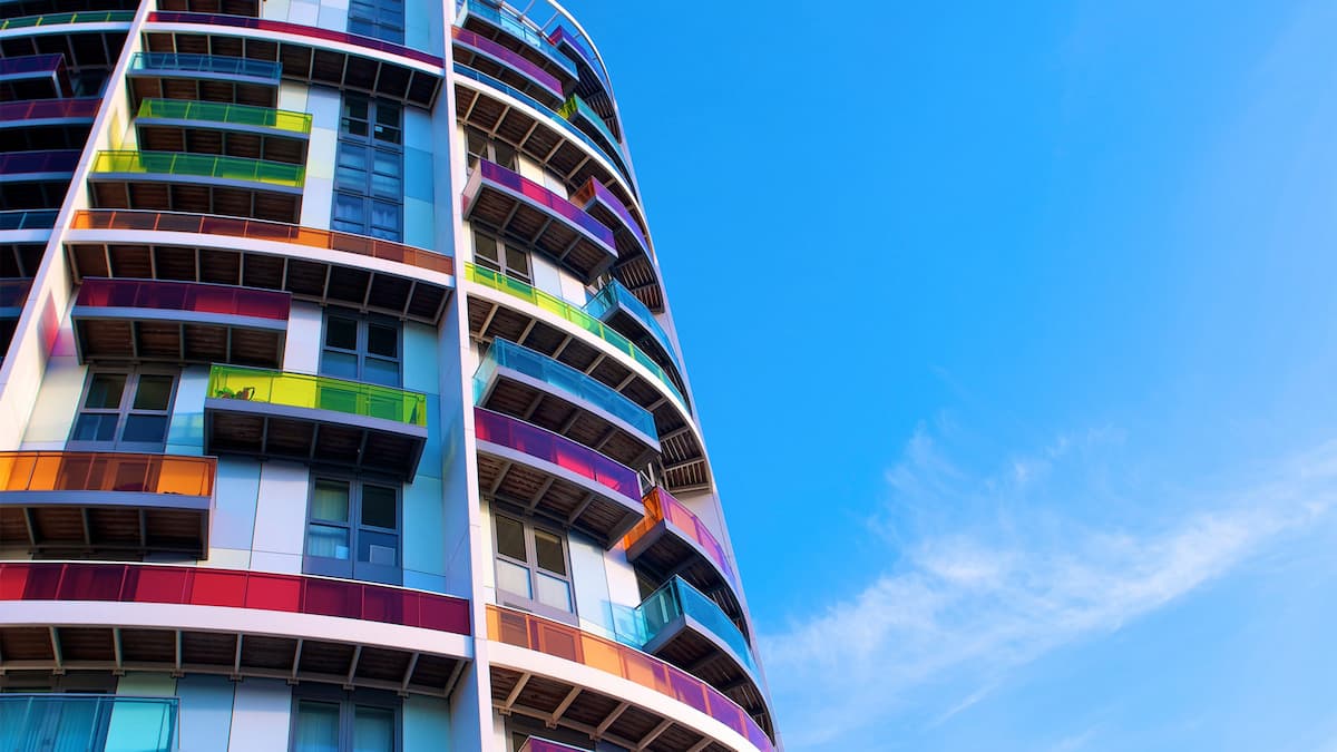 Colourful apartment building for conveyancing Auburn